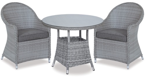 Baja 740 Round Outdoor Table & Cabo Outdoor Chairs x 2
